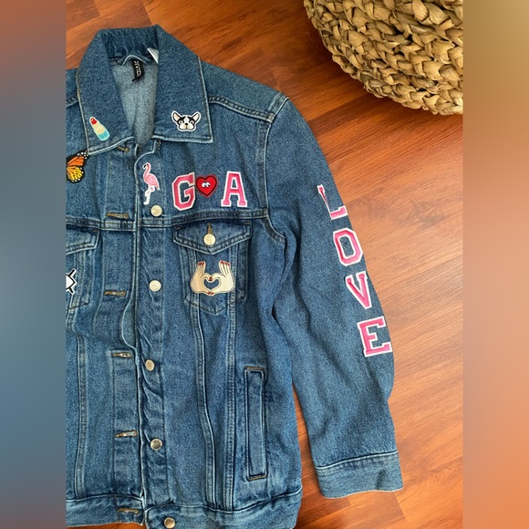 H&M Denim Jacket with DIY patches - Picture 2 of 4